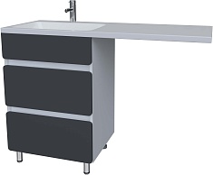 Stella Polare Тумба под раковину Корделия 60 под стиральную машину белая/серая матовая